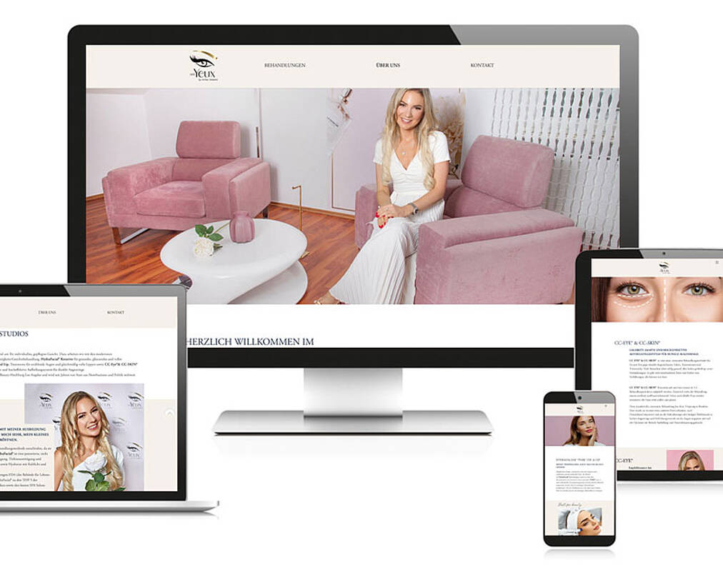 Beispiel Webdesign Kosmetik Les Yeux Homepage