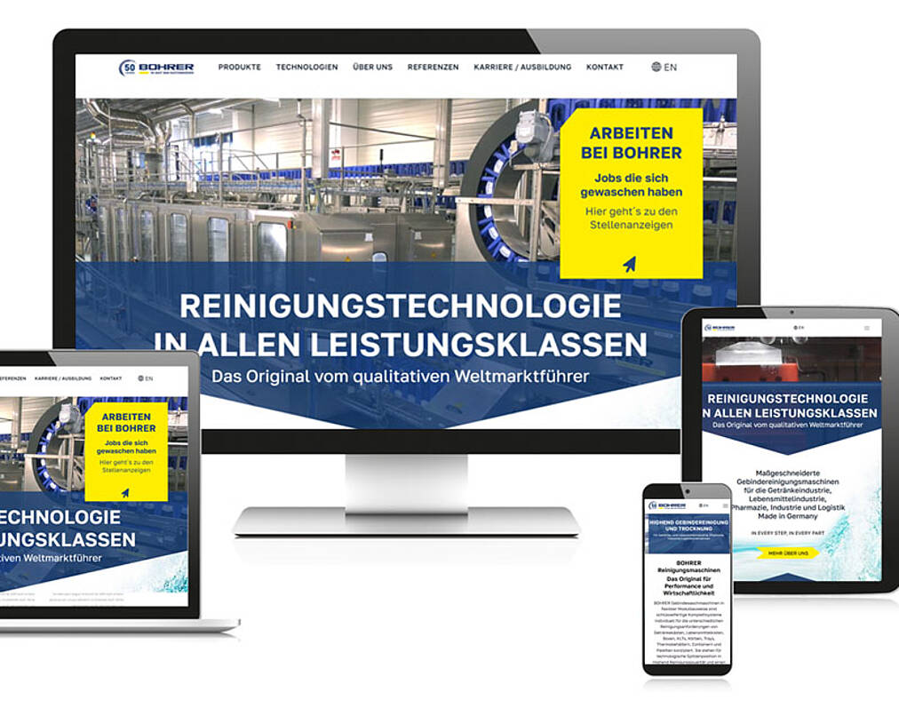 Beispiel Webdesign Maschinenbau Bohrer Homepage
