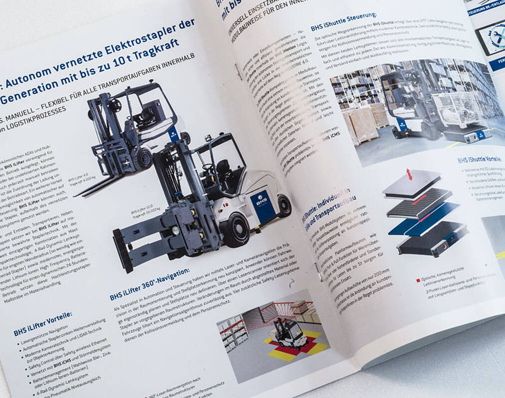 Imagebroschüren für Logistikbranche Imagebroschüre Autonome Transportsysteme