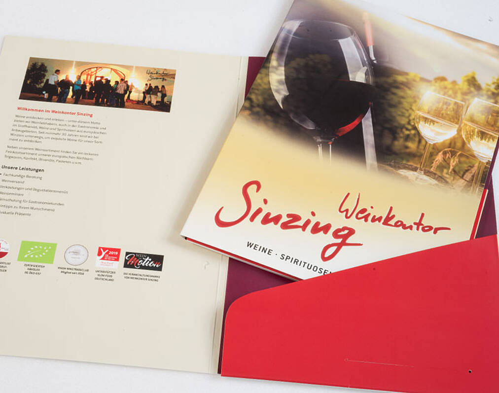 Mappen und Mailings für Weinbranche Sammelmappe Wein und mehr