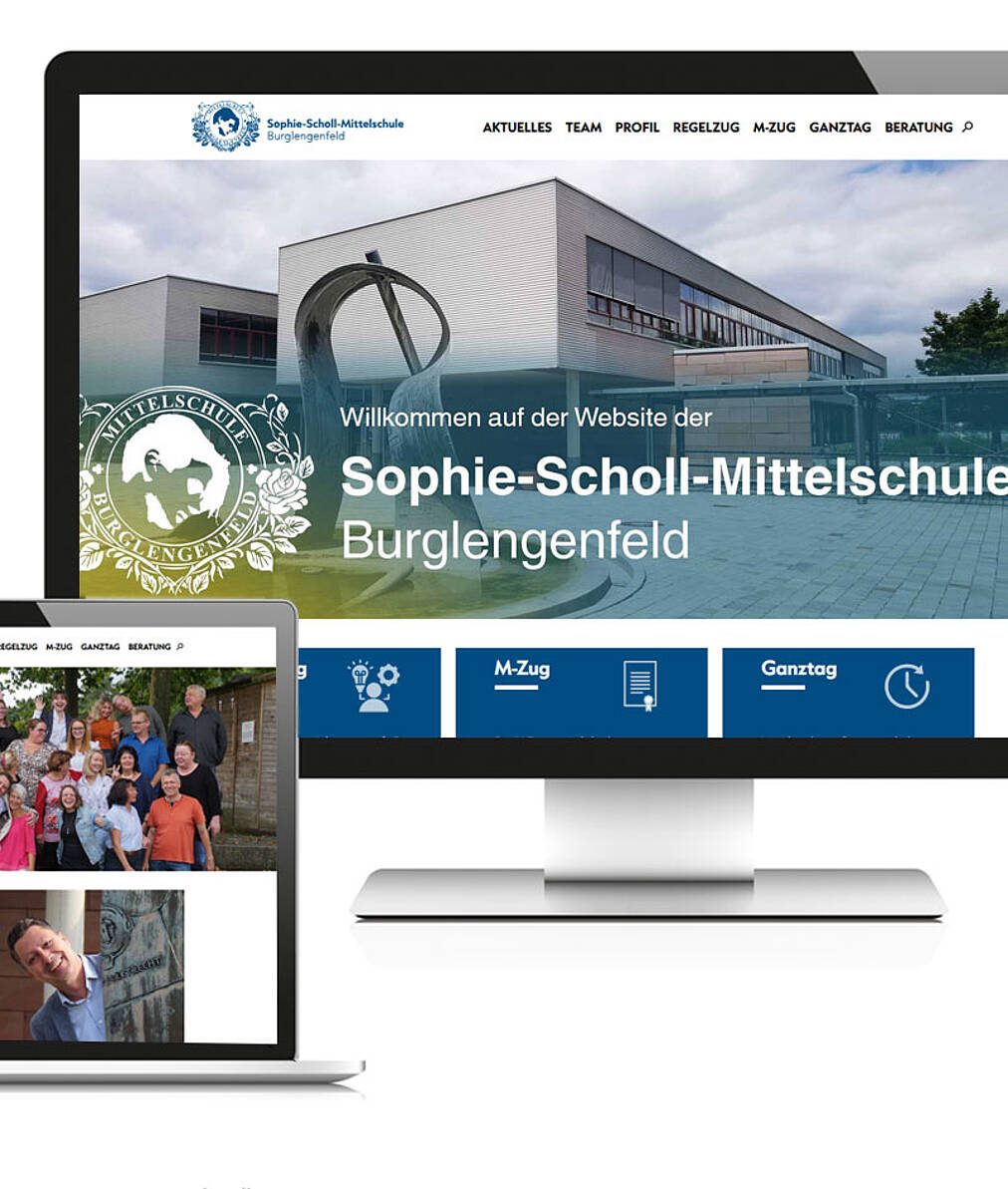 Beispiel Webdesign Schulen und Bildungsstätten Schule Burglengenfeld Homepage