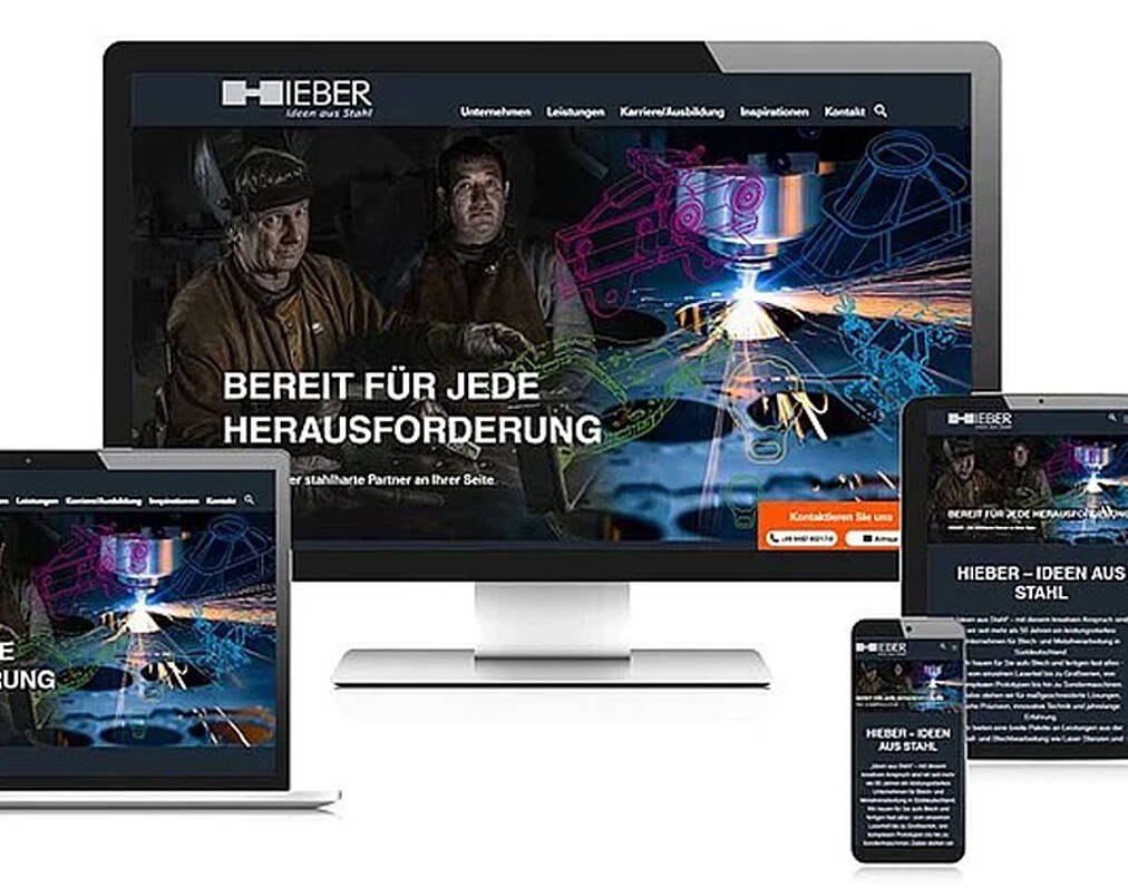 Beispiel Webdesign Metallverarbeitung HIeber ias Homepage