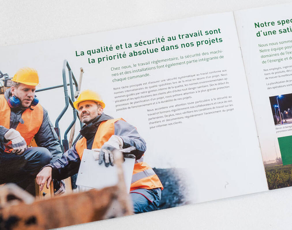 Imagebroschüren für Bau- und Energiebranche Imagebroschüre Industrieservice Afrika