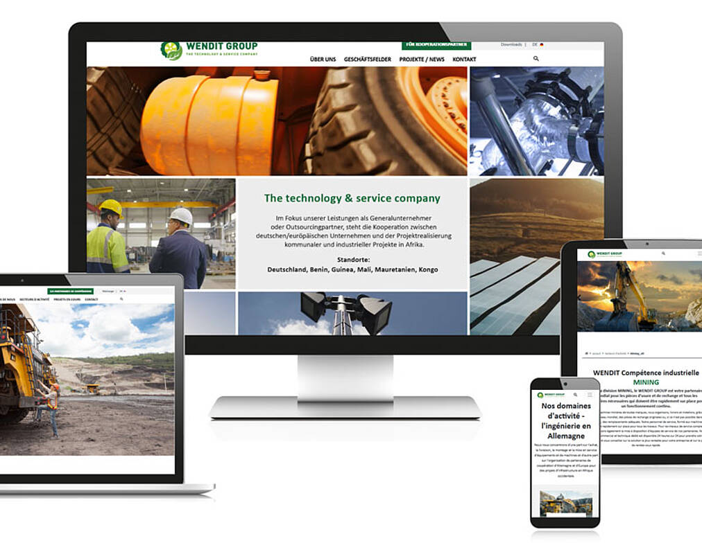 Beispiel Webdesign Bau- und Energiebranche Wendit Homepage