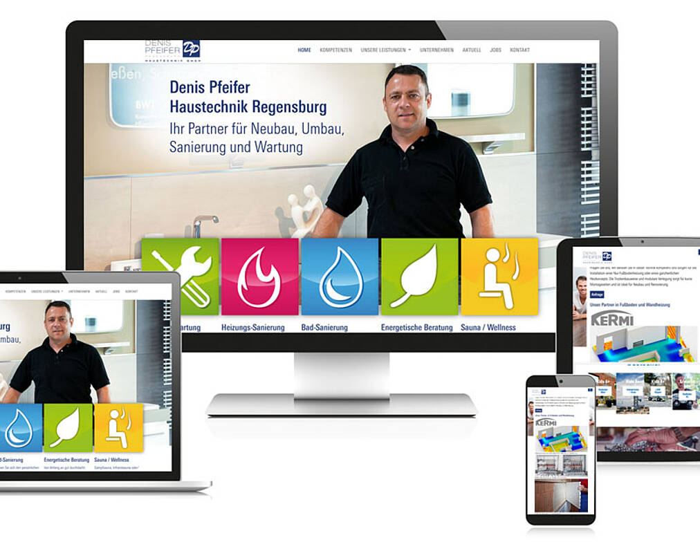 Beispiel Webdesign Heizung und Sanitär Denis Pfeifer Homepage
