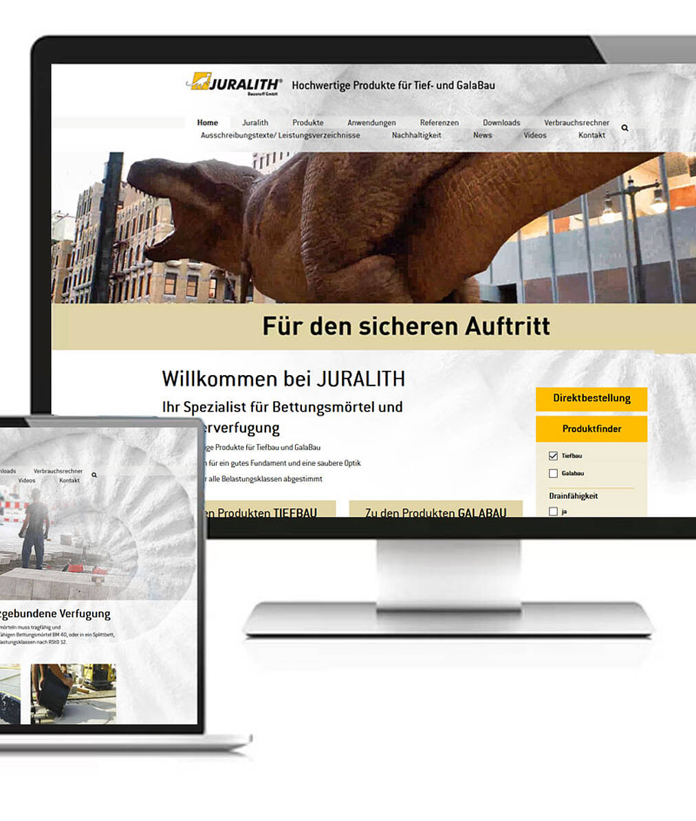 Beispiel Webdesign Hoch- und Tiefbau Juralith Homepage