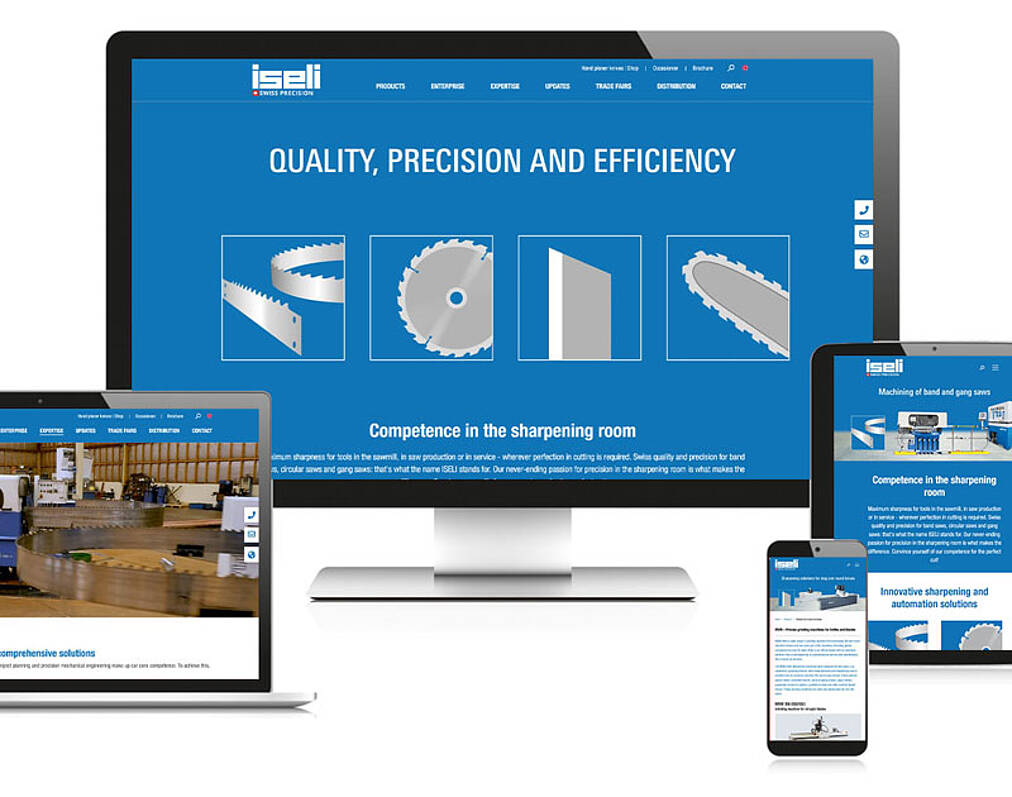 Beispiel Webdesign Maschinen- und Anlagenbau Iseli Homepage
