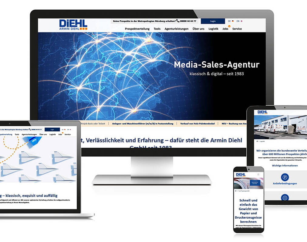 Beispiel Webdesign Direktmarketing Diehl Direktmarketing Homepage